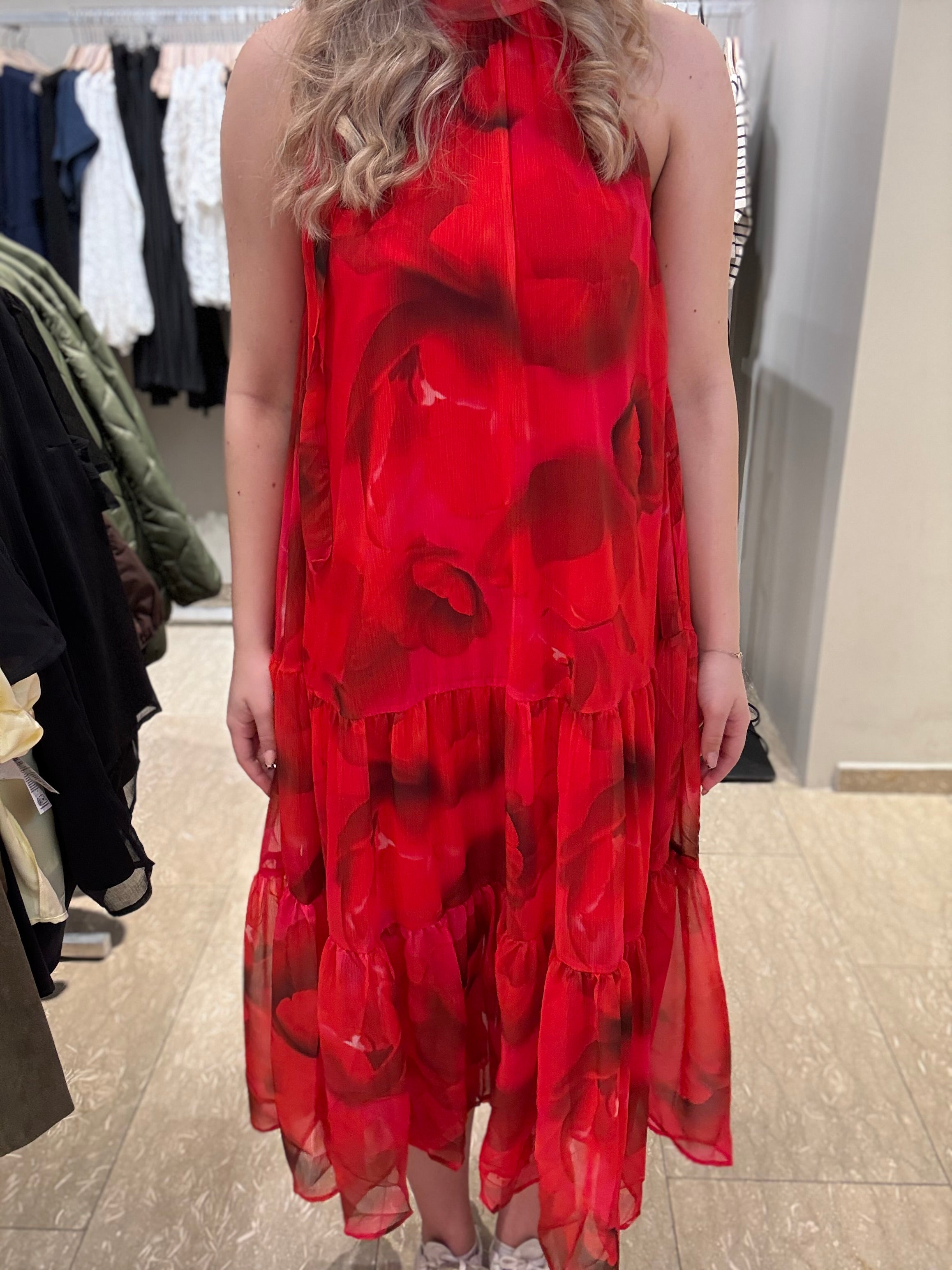 VICHIFINA Long Dress - Hibiscus